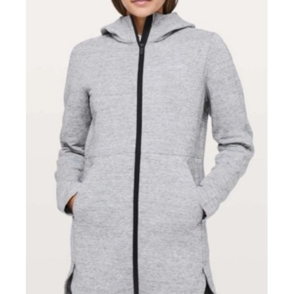 Lululemon Going Places Hooded Jacket Heathered Grey 6 Womens Full Zip Athletic